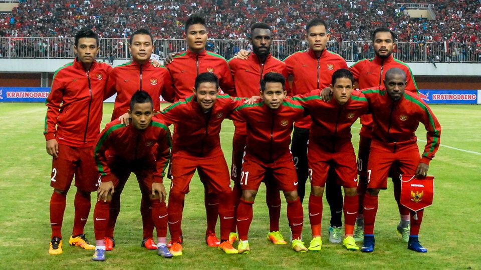 Timnas Indonesia saat melakoni ujicoba melawan Vietnam di Yogyakarta. Copyright: © Prima Pribadi/Indosport